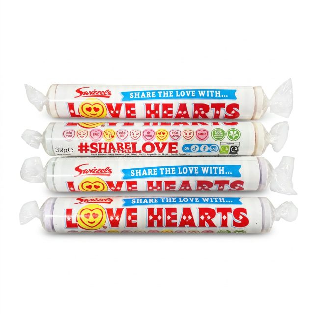 Swizzels UK Imported Candy | Love Hearts 39g (4 Pack)