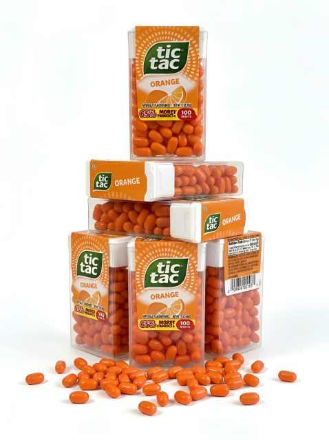 Tic Tac 100 Count Mint Packs – 6 Pack Bundle (600 Total Mints) | Orange