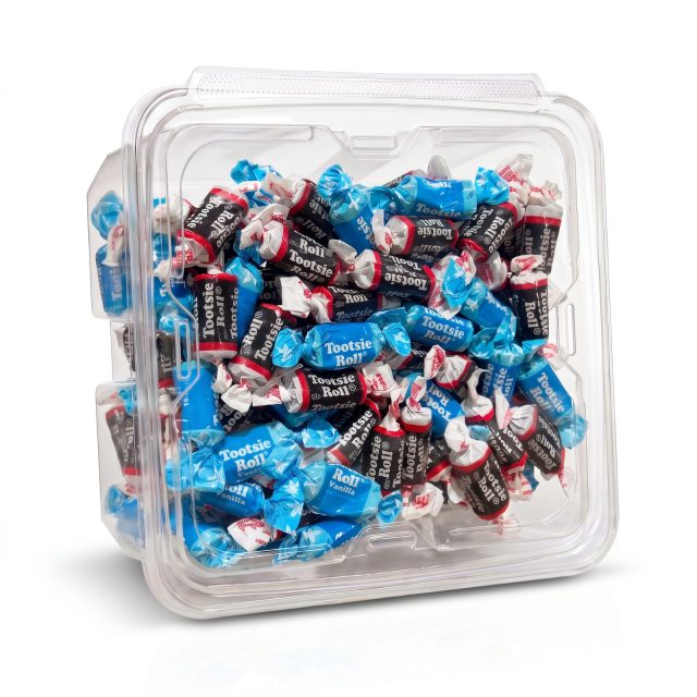 Tootsie Roll Midgees Chocolate & Vanilla Candy Mix, 2 lb Container, Approximately 125 Individually Wrapped Chewy Candies