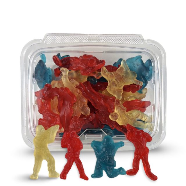 Toy Army Soldier Gummies 1 lb Tub, Red, White & Blue (Cherry, Blue Raspberry and Pineapple)