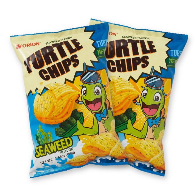 Turtle Chips Korean 4-Layer Crispy Snack Chips, 2 Pack | Seaweed