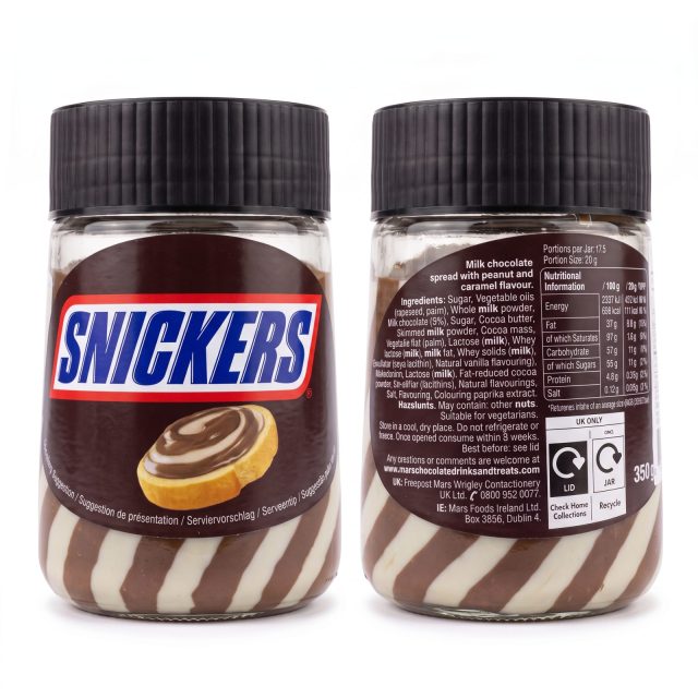 UK Imported Chocolate Spreads in Glass Jars | Snickers