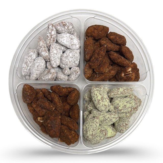 Ultimate Candy & Treats Variety Tray – 1 lb, Glazed Pecan Halves in Cinnamon, Angel Honey and Key Lime