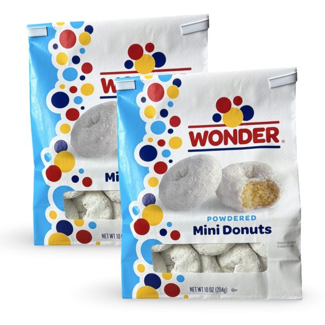 Wonder Mini Donuts – 10 oz Bags |  Powdered Sugar (2 Bags)