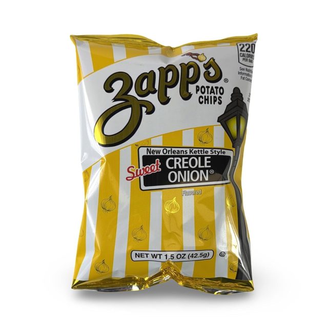 Zapp's Sweet Creole Onion Kettle Cooked Potato Chips, 1.5 oz Single Serve Bags, 60 Count Case, Louisiana Style Snack