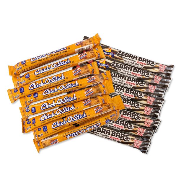 Zebra Bars The Orginal Crunchy Peanut Butter Bars | Sweet & Salty Nostalgic Candy | .7 oz Bars,  Zebra Bar  & Chick-O-Stick | 16 Pack Combo